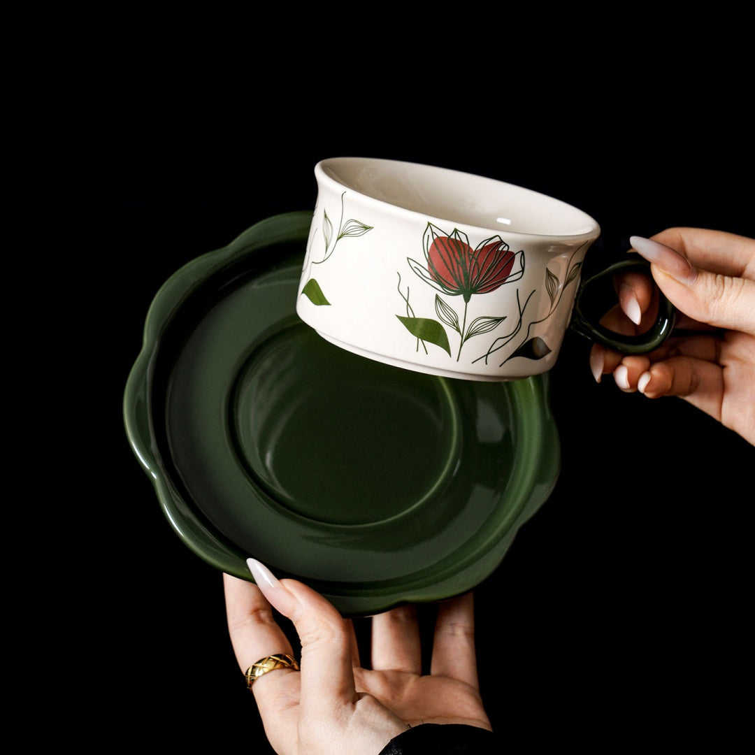 Coffee Cup & Saucer with Scented Candle Gift Set