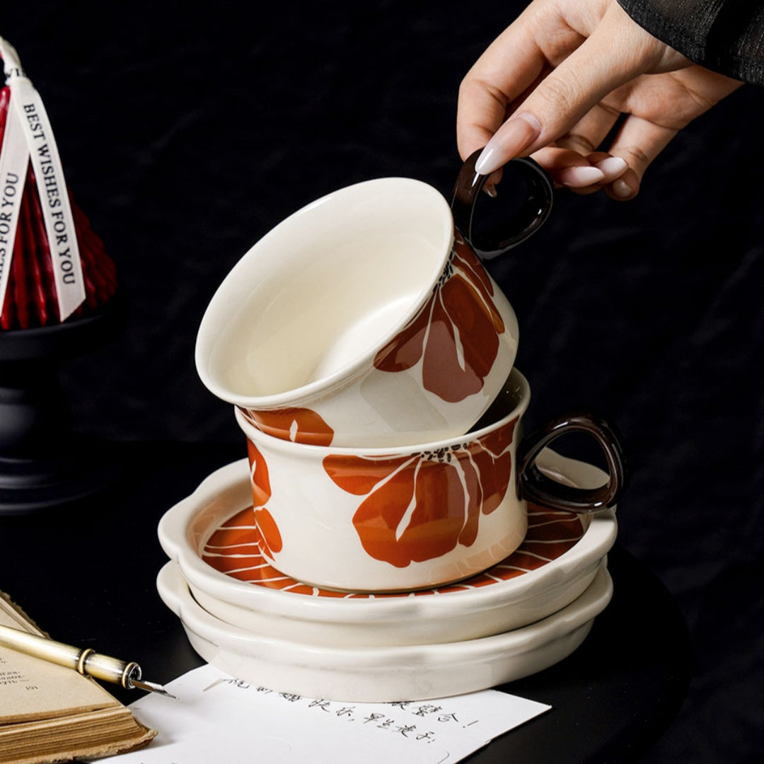 Coffee Cup & Saucer with Scented Candle Gift Set