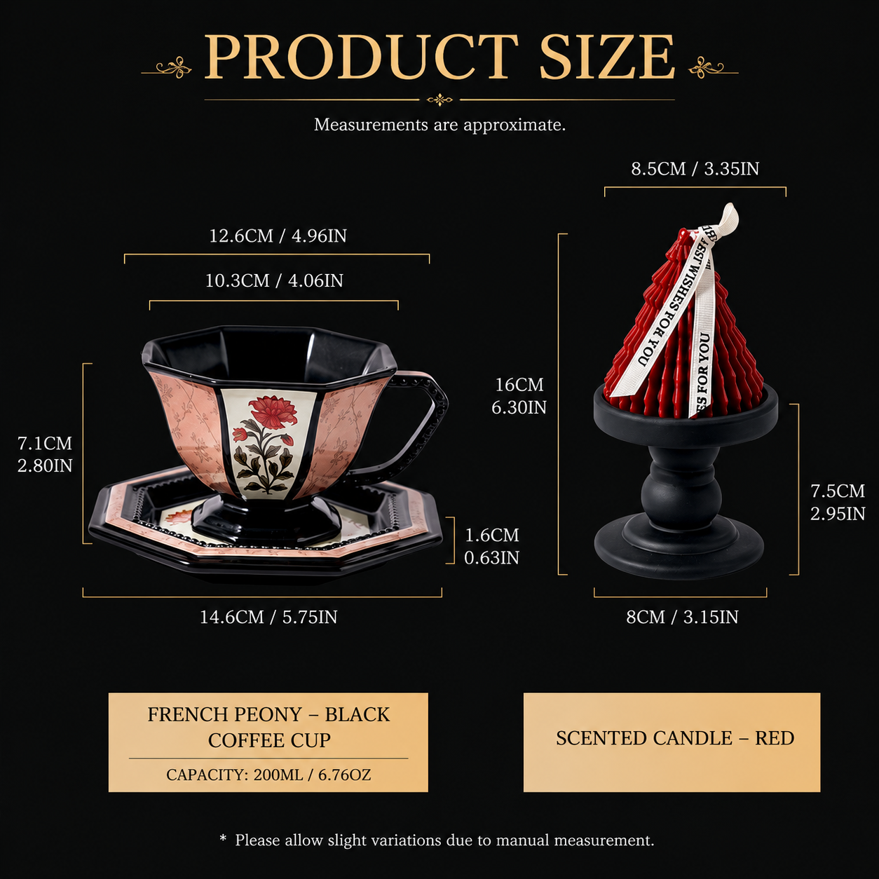 Coffee Cup, Tray & Scented Candle Gift Set